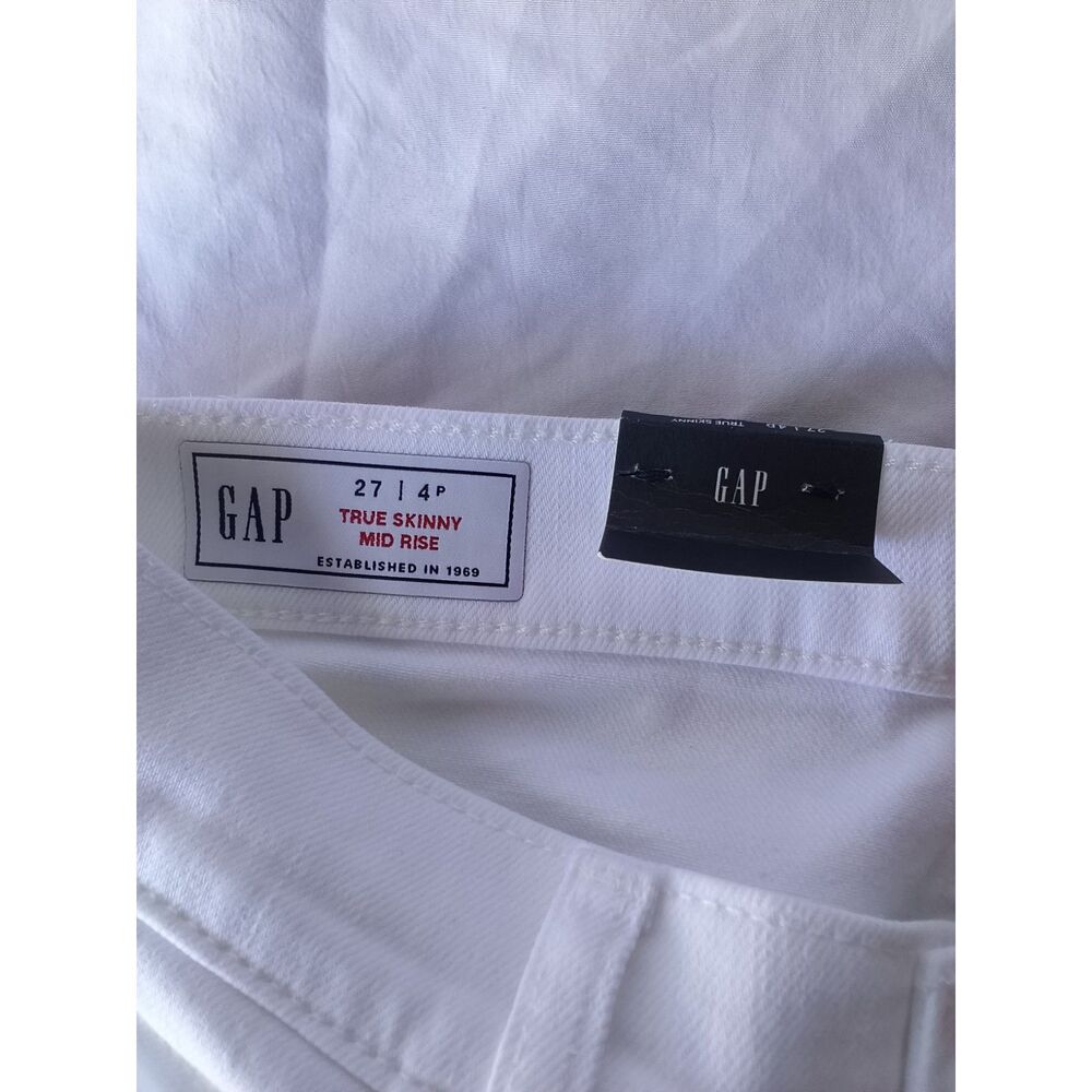 New Skinny White Mid Rise Jean GAP 27/4P NWT - Picture 4 of 7